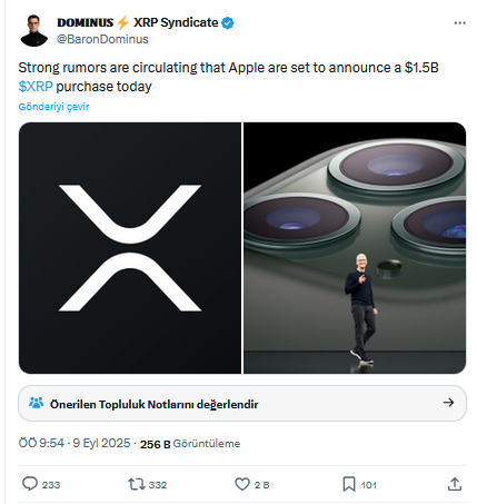 1.5 Milyar Dolarlık İddia: Apple XRP mi Aldı?