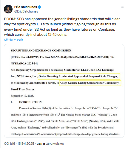 ABD SEC'den Altcoin ETF'lerine Yeşil Işık: Kripto Piyasası Yeni Bir Dönemde