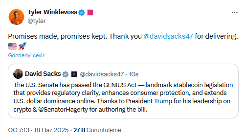 ABD Senatosu Stablecoin Düzenlemesi GENIUS Act'i Onayladı: Sektörde Yeni Bir Dönem