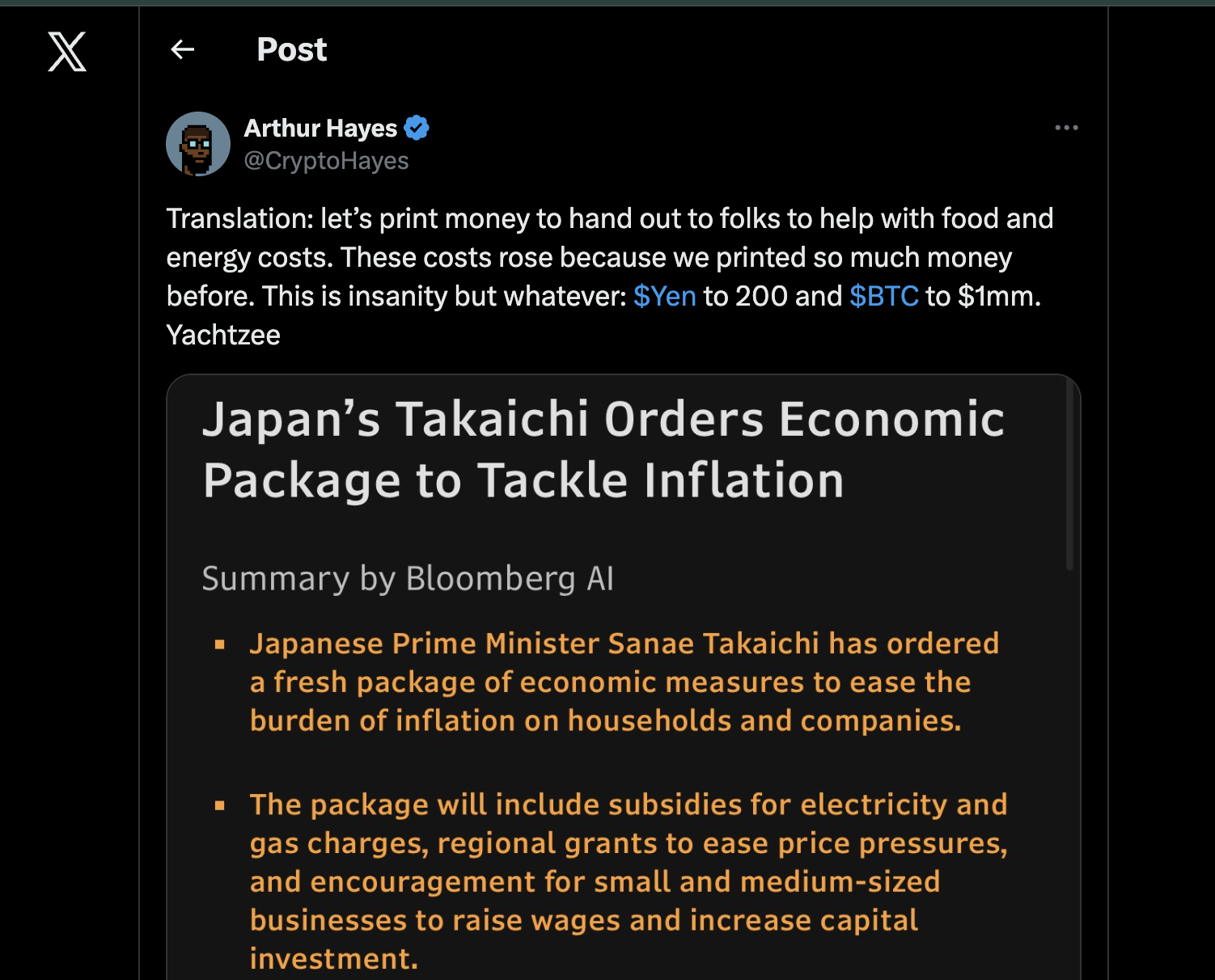 Arthur Hayes Noktayı Koydu: Bitcoin’in Hedefi Belli mi?