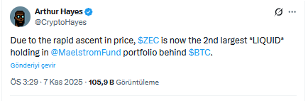 Arthur Hayes Portfoyünde Bitcoin’in Ardından 2. Sırada Gelen Kripto Parayı Açıkladı