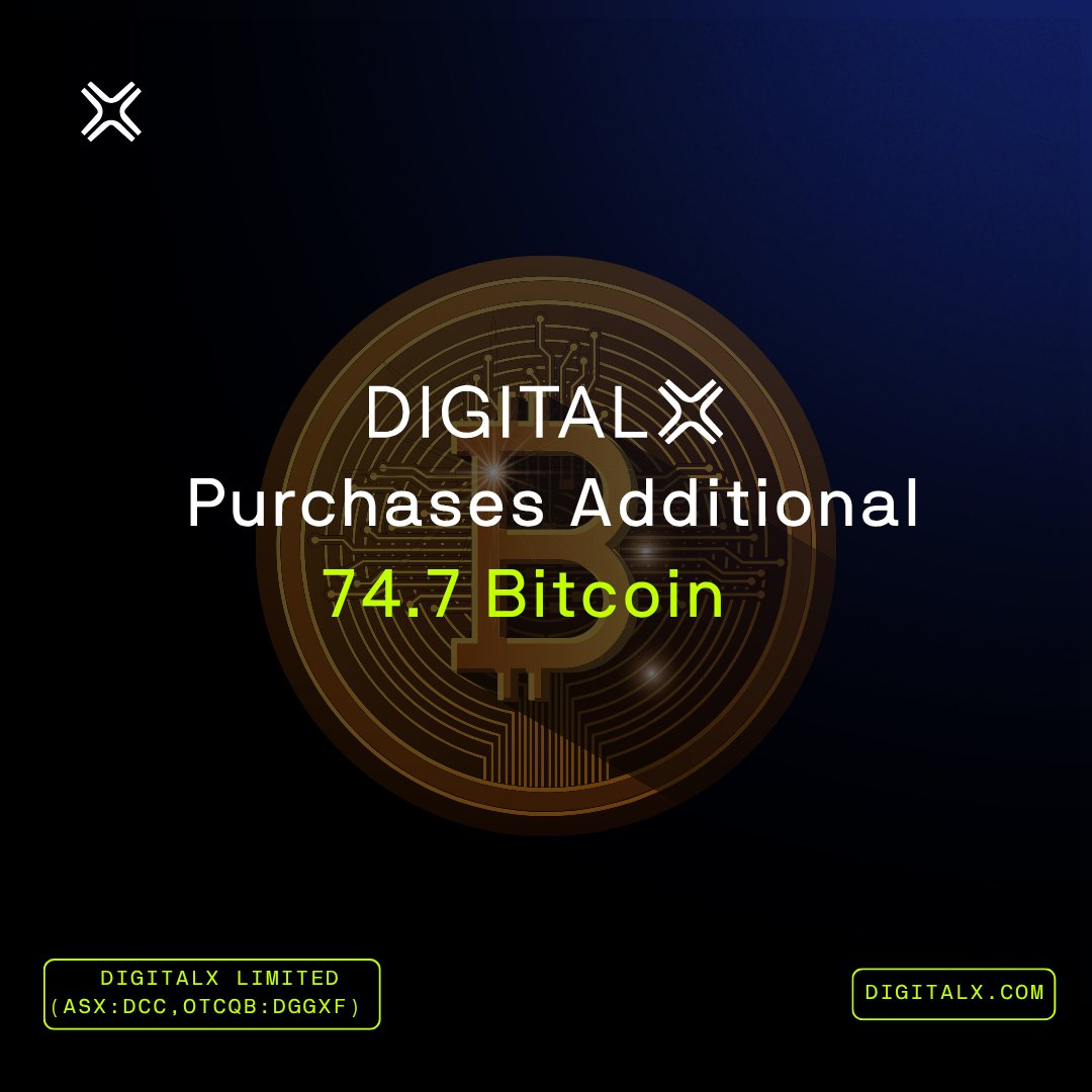 Avustralyalı DigitalX Limited, Bitcoin Hazinesini 74.7 BTC Daha Artırdı