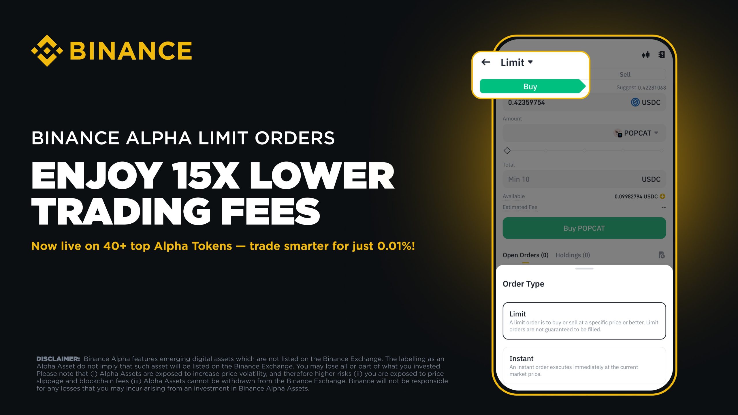 Binance, 40'tan Fazla Altcoin'de Limit Emir Ücretlerini %0,01'e İndirdi