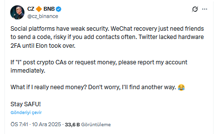 Binance Kurucusu Changpeng Zhao’dan Kripto Para Kullanıcılarına Kritik Uyarılar