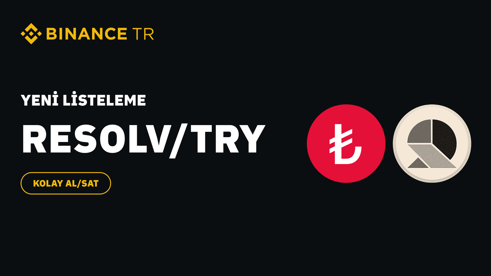 Binance TR, Yenilikçi Stablecoin Protokolü Resolv (RESOLV)'i Listeledi