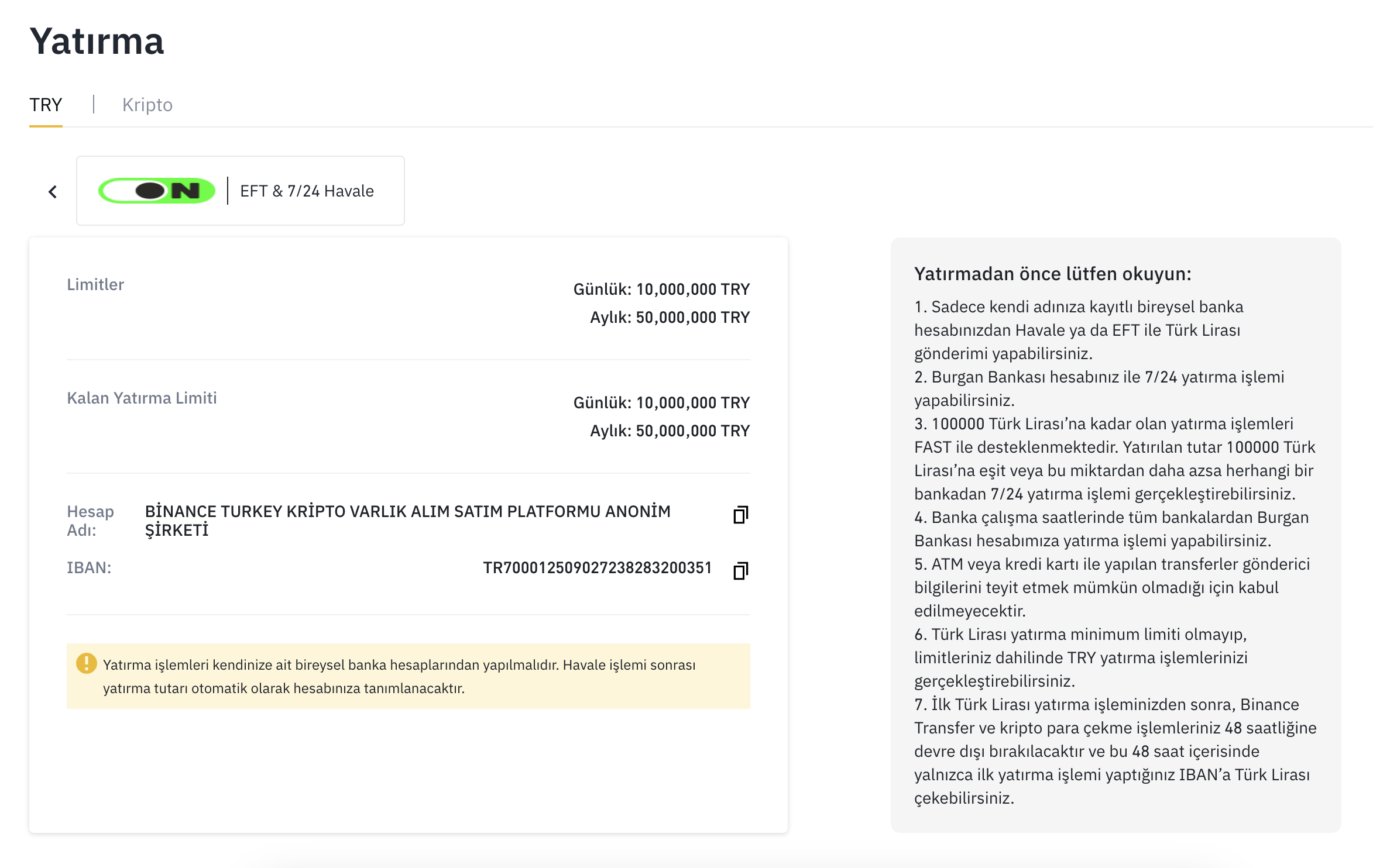 Binance TR’de ON Dijital Bankacılık ile 7/24 Ücretsiz Türk Lirası Yatırma Dönemi Başladı