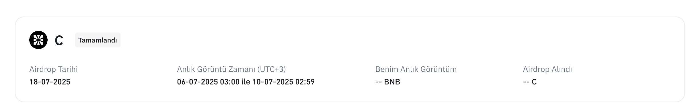 Binance TR’nin 8. HODLer Airdrop’u Chainbase (C) Oldu