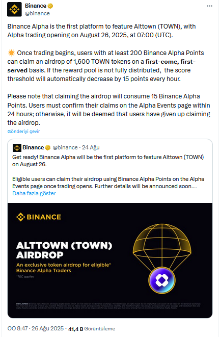 Binance Yeni Altcoin’i Duyurdu: Bir İlk Olacak