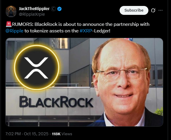 BlackRock Ripple (XRP) İle Ortaklık mı Kuracak? Söylentisi Bile Yetti