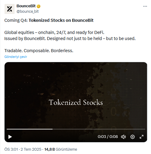 BounceBit, Geleneksel Piyasaları Blockchain'e Taşıyor: Hisse Senetleri ve Tahviller Tokenlaşıyor