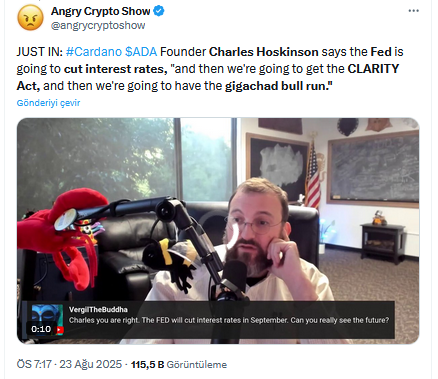 Cardano Fiyatında Hareketlenme Sinyalleri: Charles Hoskinson’dan Ripple Duyurusu