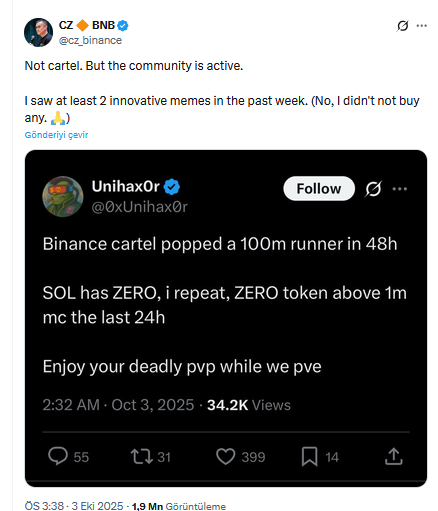 Changpeng Zhao BNB Chain’deki Memecoin Manipülasyonu İddialarına Cevap Verdi