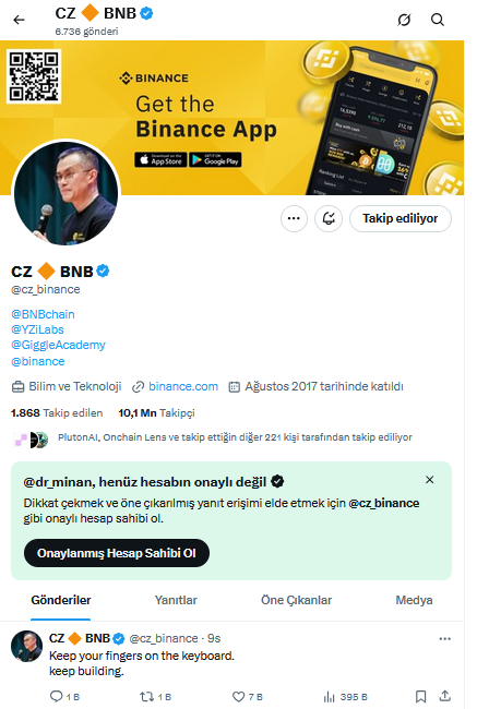 Changpeng Zhao’nun Profilinden Sildiği 3 Harf Kripto Para Piyasasını Ateşledi: Kral Geri mi Dönüyor?