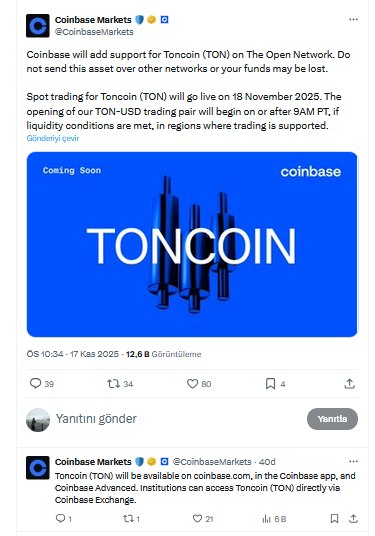 Coinbase Yeni Altcoin Listelemesini Paylaştı: İşlemler Başlıyor