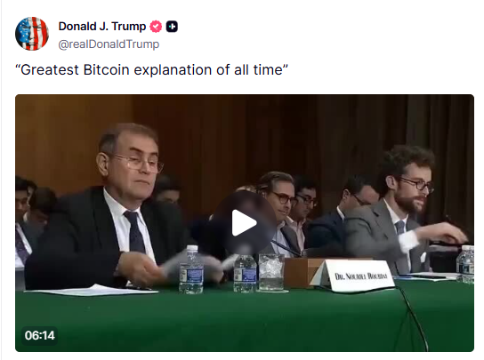 Eski ABD Başkanı Trump'tan Bitcoin'e Destek: "Tüm Zamanların En İyi Videosu"