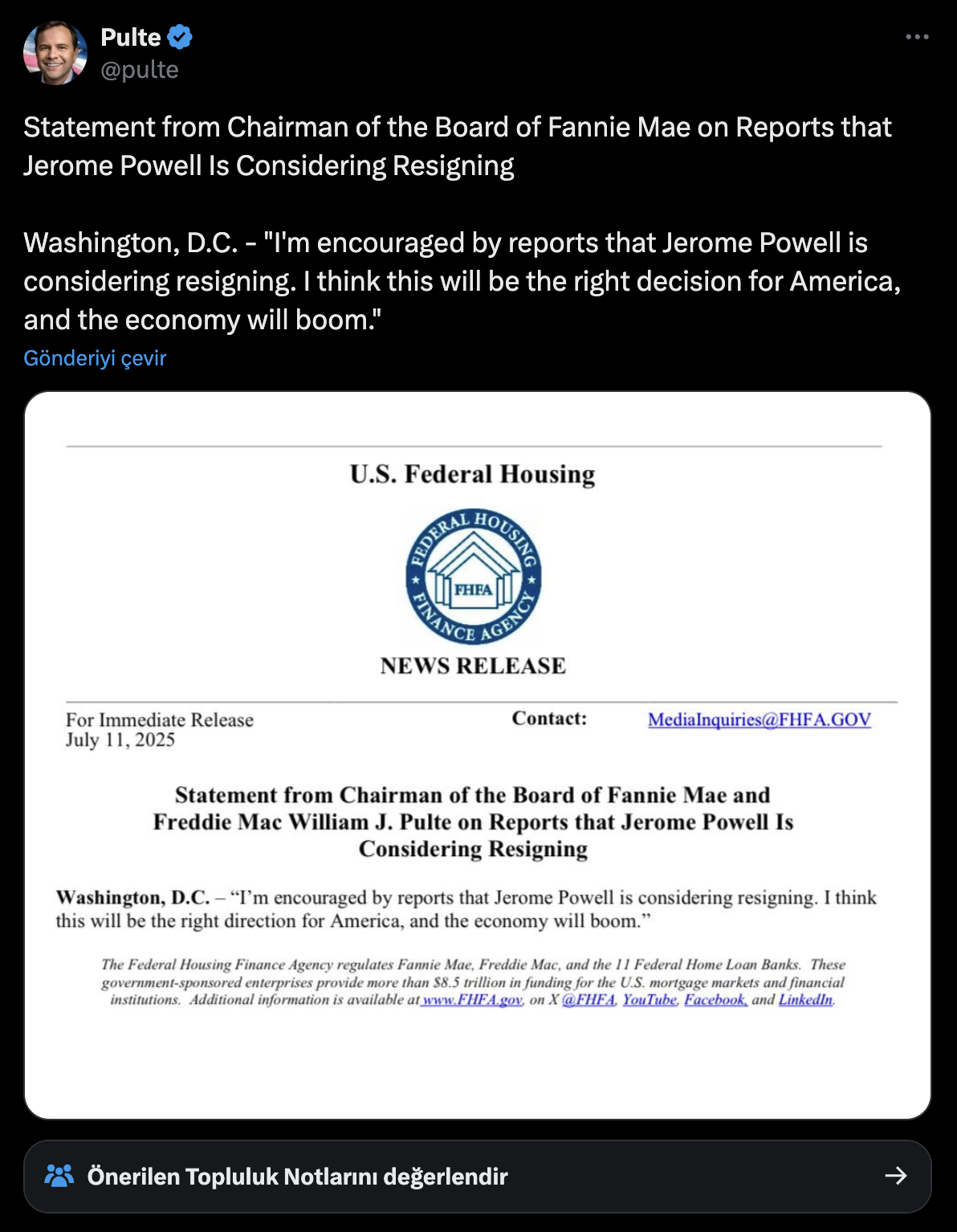 Fed Başkanı Powell İstifa Edecek mi? Kripto Para Piyasası Alarmda