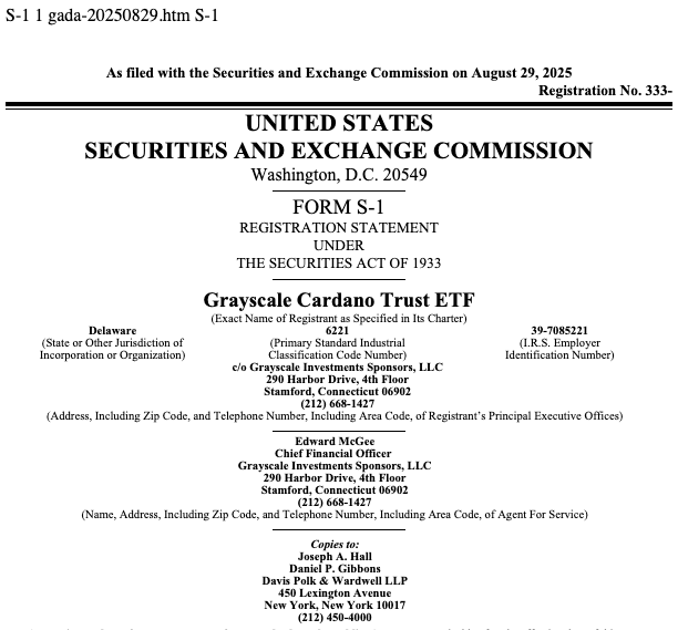 Grayscale'in Cardano (ADA) ETF Başvurusu: Onay Beklentisi Yükseliyor