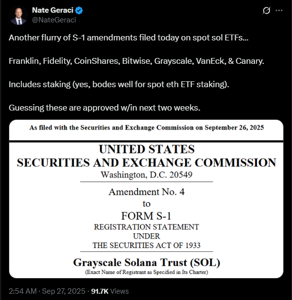 Kalan 2 Haftalık Zaman Solana’ya Yaradı: ETF İyimserliği Fiyata Yansıdı