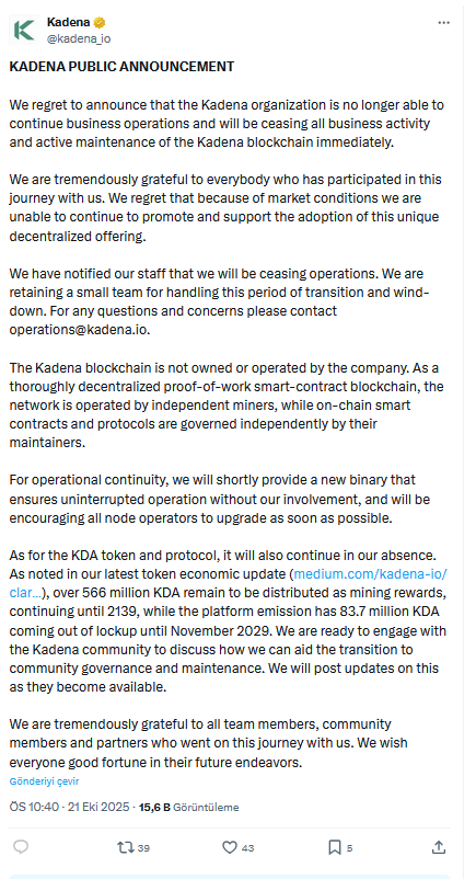 Kripto Para Dünyasında Şok: Binance Listeli Altcoin Tüm Faaliyetlerini Durdurdu