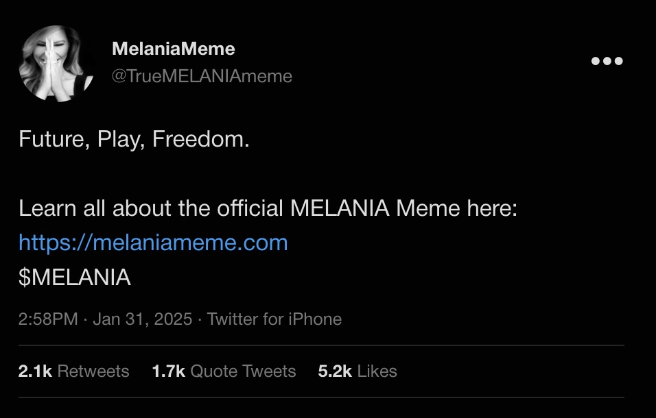 Melania Trump'ın MELANIA Meme Coin'i: Solana Ağında Bir Deprem