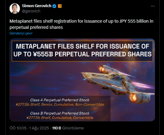 Metaplanet, Bitcoin Hazinesini 3,7 Milyar Dolarlık Fonlama ile Genişletmeyi Hedefliyor