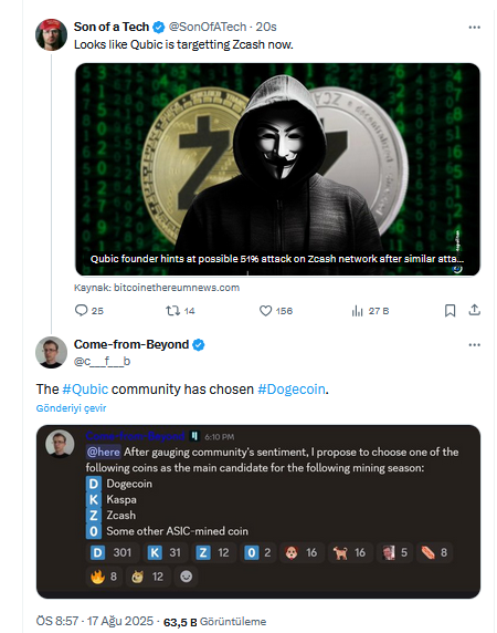 Monero’nun Kabusu Popüler Memecoin’in Kapısında: Qubic Yüzde 51 Saldırısı İçin Hedef Seçti
