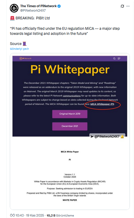 Pi Coin’e Avrupa’dan Yeşil Işık: MiCA Süreci Başladı