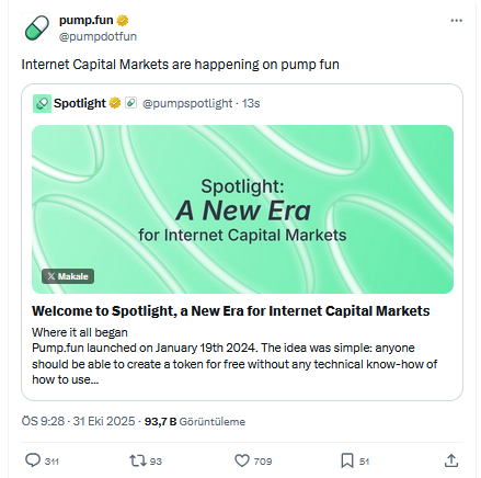 Pump.fun İnternet Sermaye Piyasalarına Gözünü Dikti