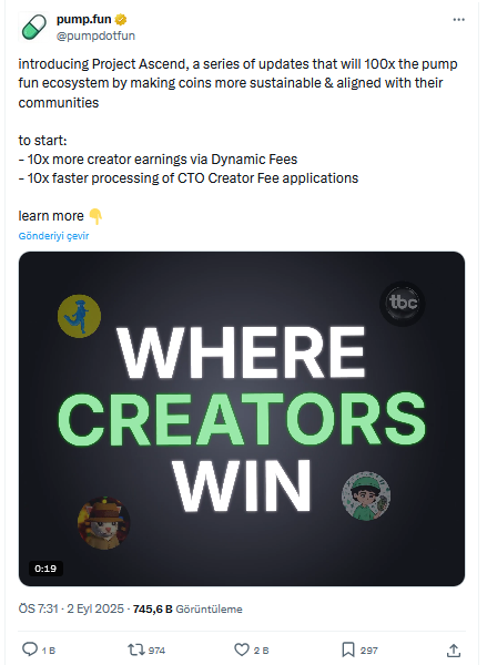 Pumpfun Kritik Duyuruyu Yaptı: Tüm Token’lara Yarayacak
