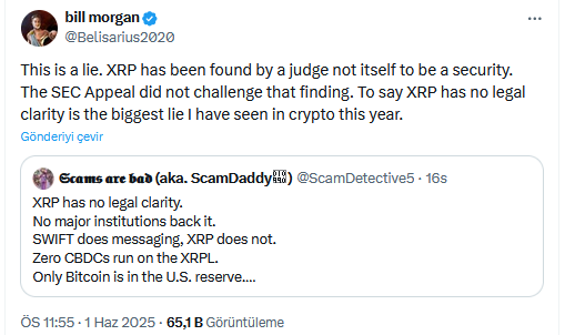 Ripple Avukatı: XRP, Bitcoin'den Daha Net Bir Statüye Sahip