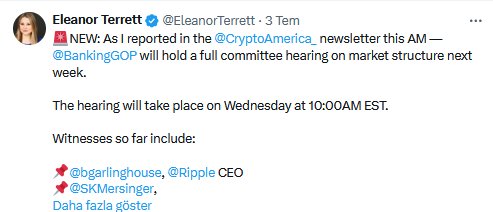 Ripple CEO'su Brad Garlinghouse, ABD Kongresi'nde Kripto Düzenlemeleri Konusunda Konuşacak