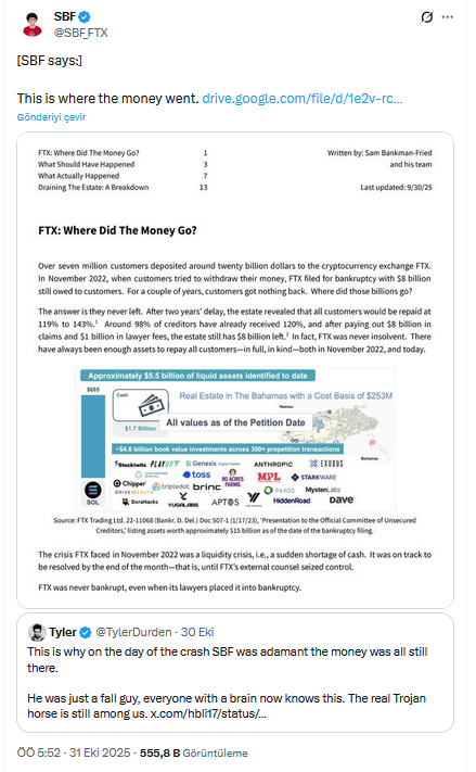 Sam Bankman-Fried Hapisten Ses Verdi: FTX İflas Etmedi