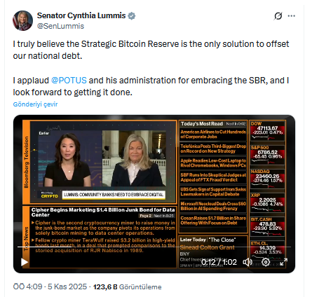 Senatör Cynthia Lummis Bitcoin’e Yükledikleri Misyonu Açıkladı