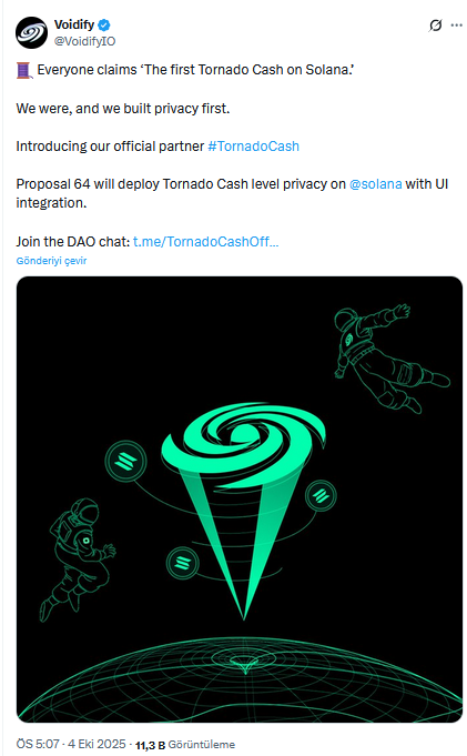 Solana Ağında Gizlilik Odaklı Ortaklık: Tornado Cash Detayı