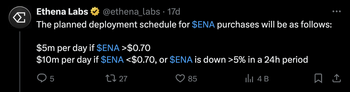 StablecoinX, ENA Coin'e 530 Milyon Dolarlık Yatırımla Destek Verdi: Dolaşımdaki Arzın %13'ü Kontrol Altına Alınacak
