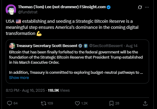 Tom Lee’den Bitcoin İçin Önemli Açıklama: Artık Zorunluluk