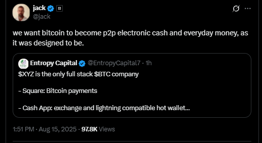 Twitter Kurucusu Jack Dorsey’den Bitcoin Açıklaması: Fabrika Ayarları Vurgusu