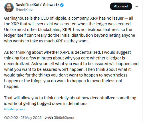 Ünlü İsim Tweet Attı, Kripto Para Sahnesi Karıştı! Ripple (XRP) Yöneticisi Cevapladı
