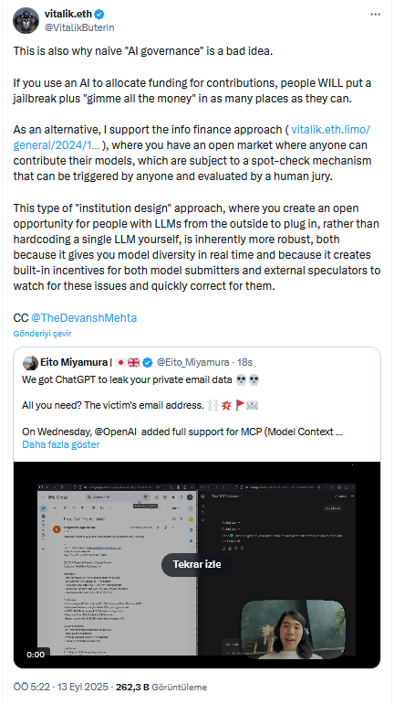 Vitalik Buterin: Yapay Zeka, Kamu Fonlarının Dağıtımında Tehlikeli Olabilir