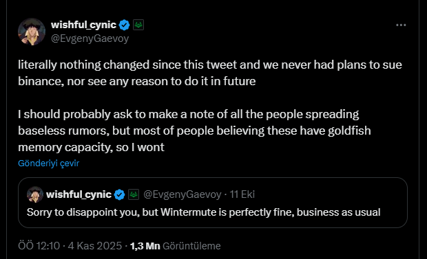 Wintermute CEO’sundan Binance Açıklaması: Dava mı Açılacak?