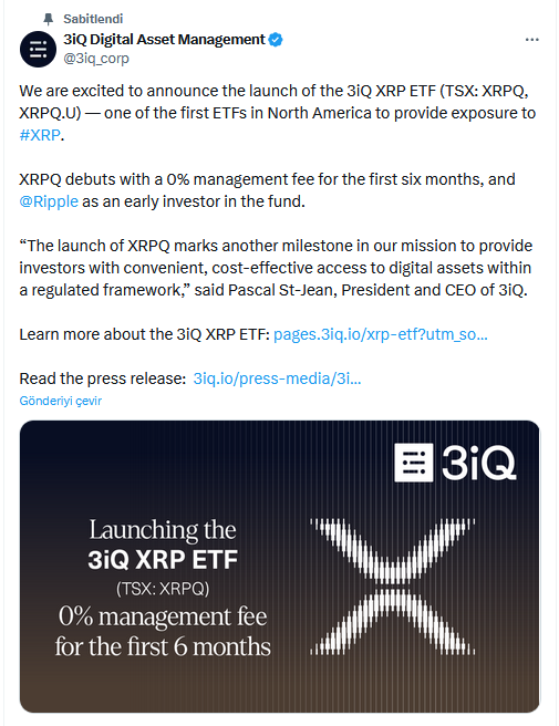 XRP ETF Kuzey Amerika’da İşleme Açıldı: Tarihi Adım Geldi