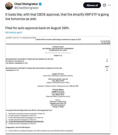 XRP İçin Başka Bir Geri Sayım: CBOE Onayı Sonrası Yarın İddiası