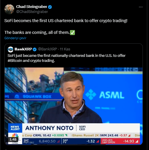 XRP İçin En Büyük Erişim: ABD’li Banka Kapıyı Açtı