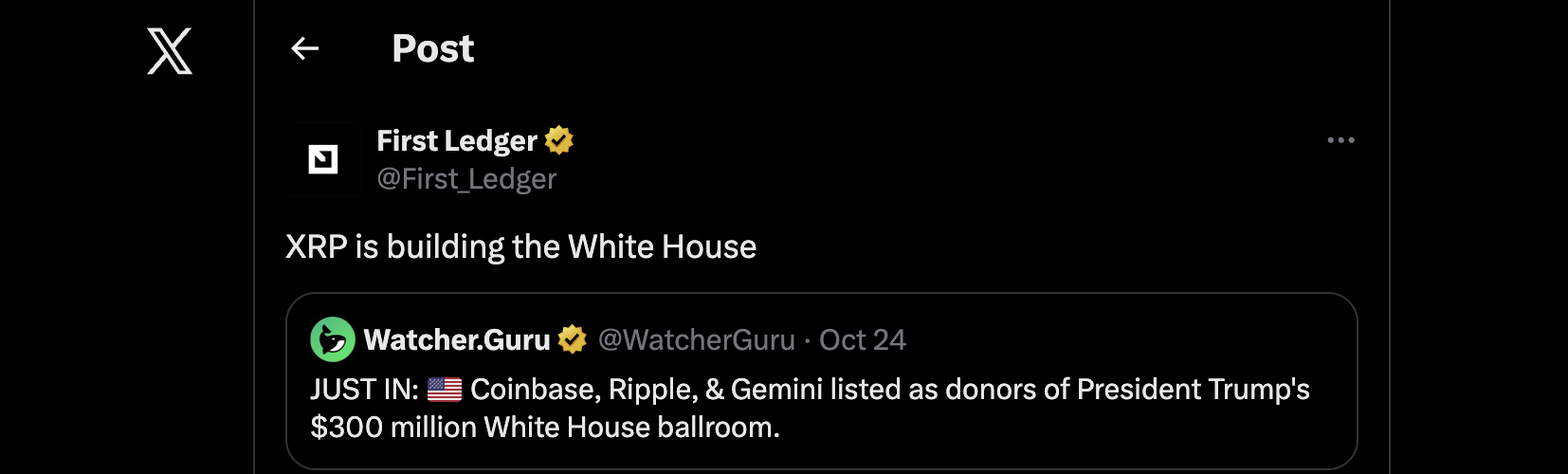 XRP İçin Müthiş Gelişme: Beyaz Saray Detayı Piyasayı Hareketlendirdi